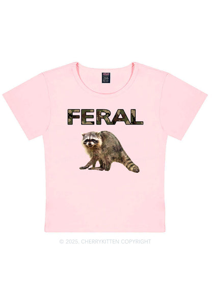 Feral Raccoon Y2K Baby Tee Cherrykitten