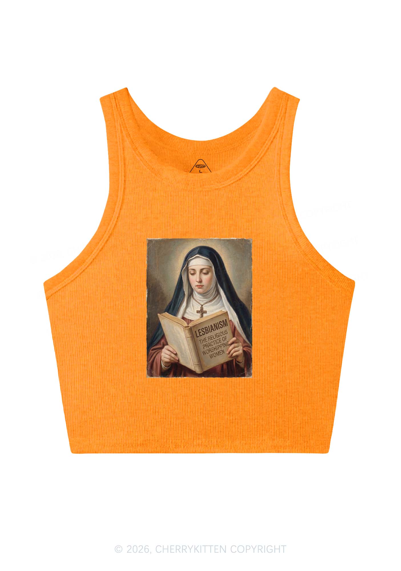 Lesbianism Nun Pride Y2K Crop Tank Top Cherrykitten
