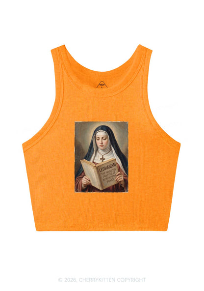 Lesbianism Nun Pride Y2K Crop Tank Top Cherrykitten