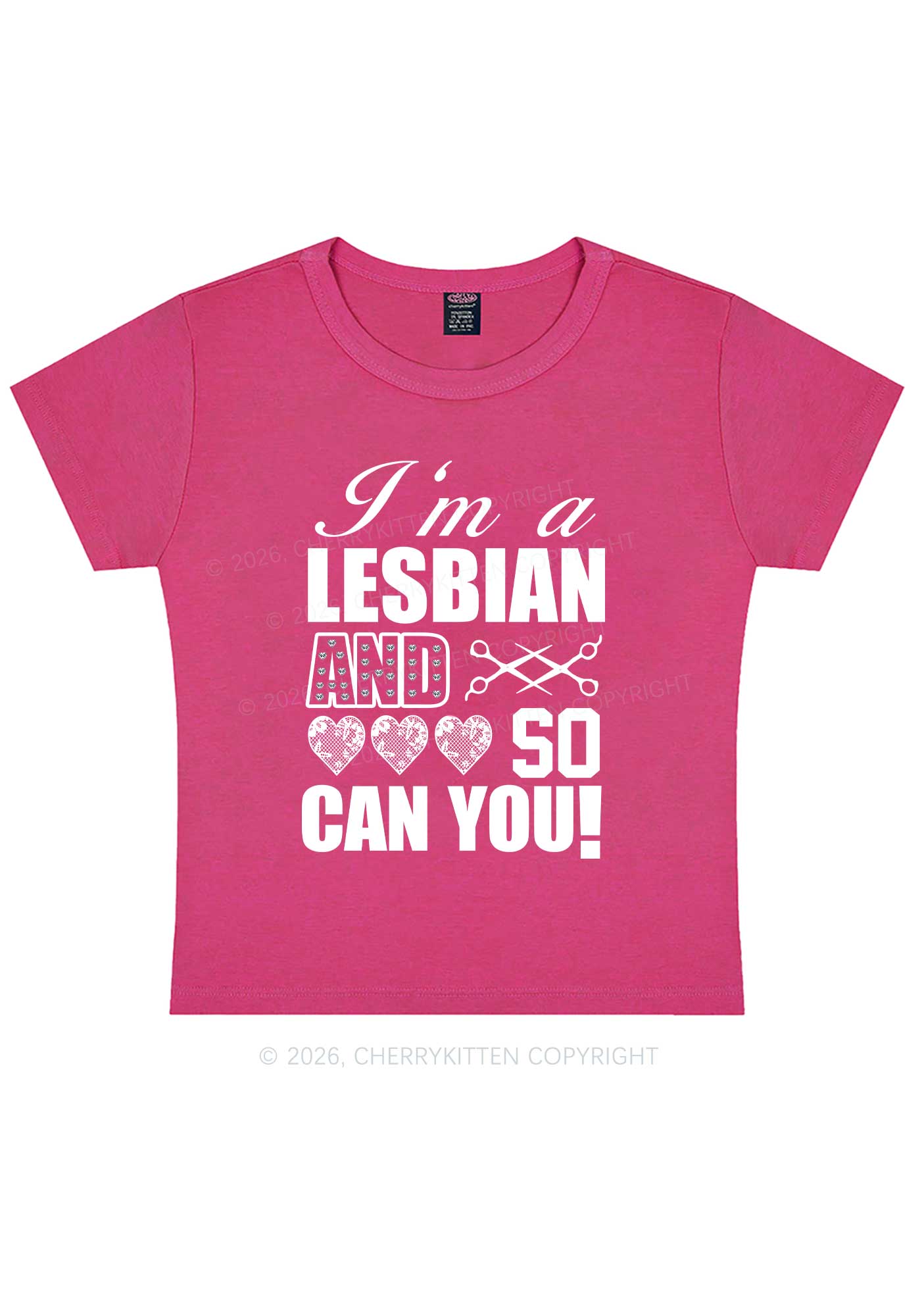 Im A Lesbian And So Can You Pride Y2K Baby Tee Cherrykitten