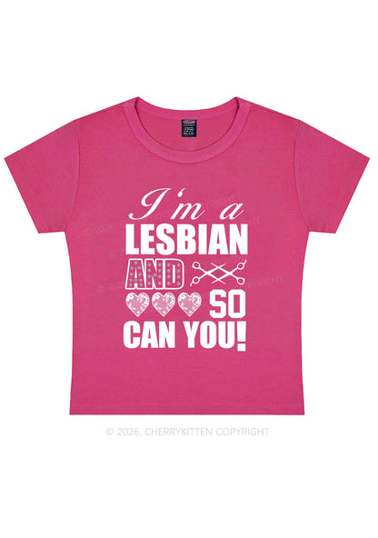 Im A Lesbian And So Can You Pride Y2K Baby Tee Cherrykitten