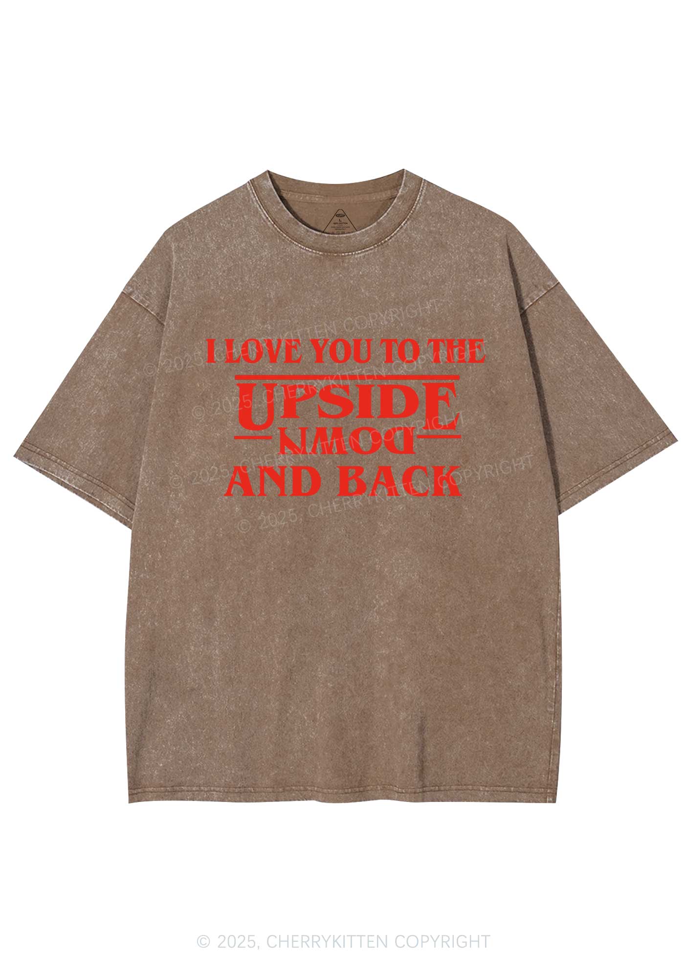 Love You Upside Down Y2K Shirts Washed Tee Cherrykitten