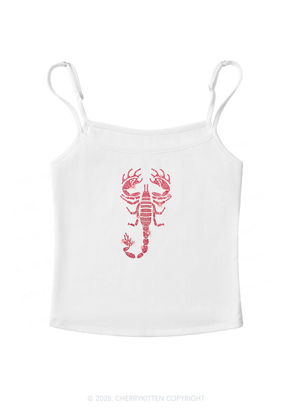 Rhinestone Red Scorpion Y2K Spaghetti Strap Cami Cherrykitten