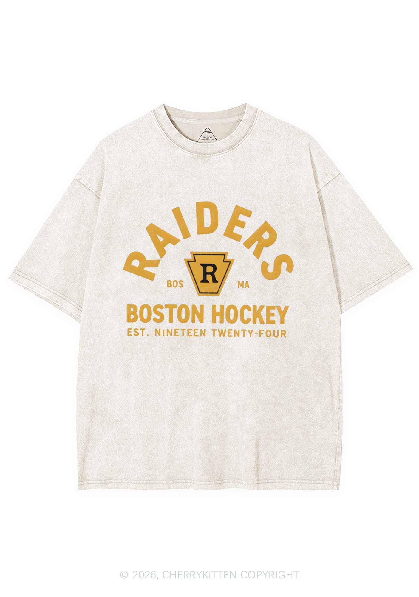 Boston Hockey HR Y2K Shirts Washed Tee Cherrykitten