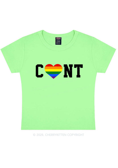 Rainbow Heart Cxxt Pride Y2K Baby Tee Cherrykitten