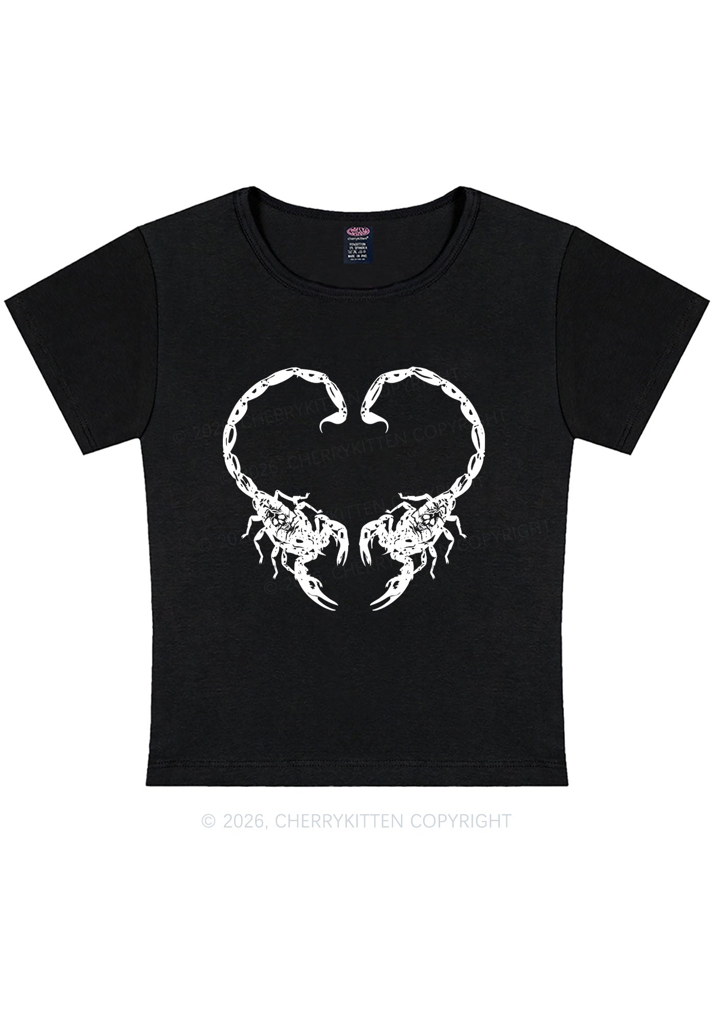 Skull Scorpion Heart Y2K Baby Tee Cherrykitten