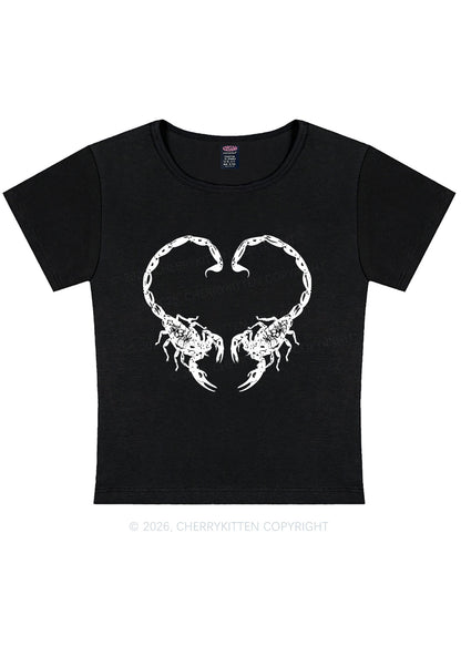 Skull Scorpion Heart Y2K Baby Tee Cherrykitten
