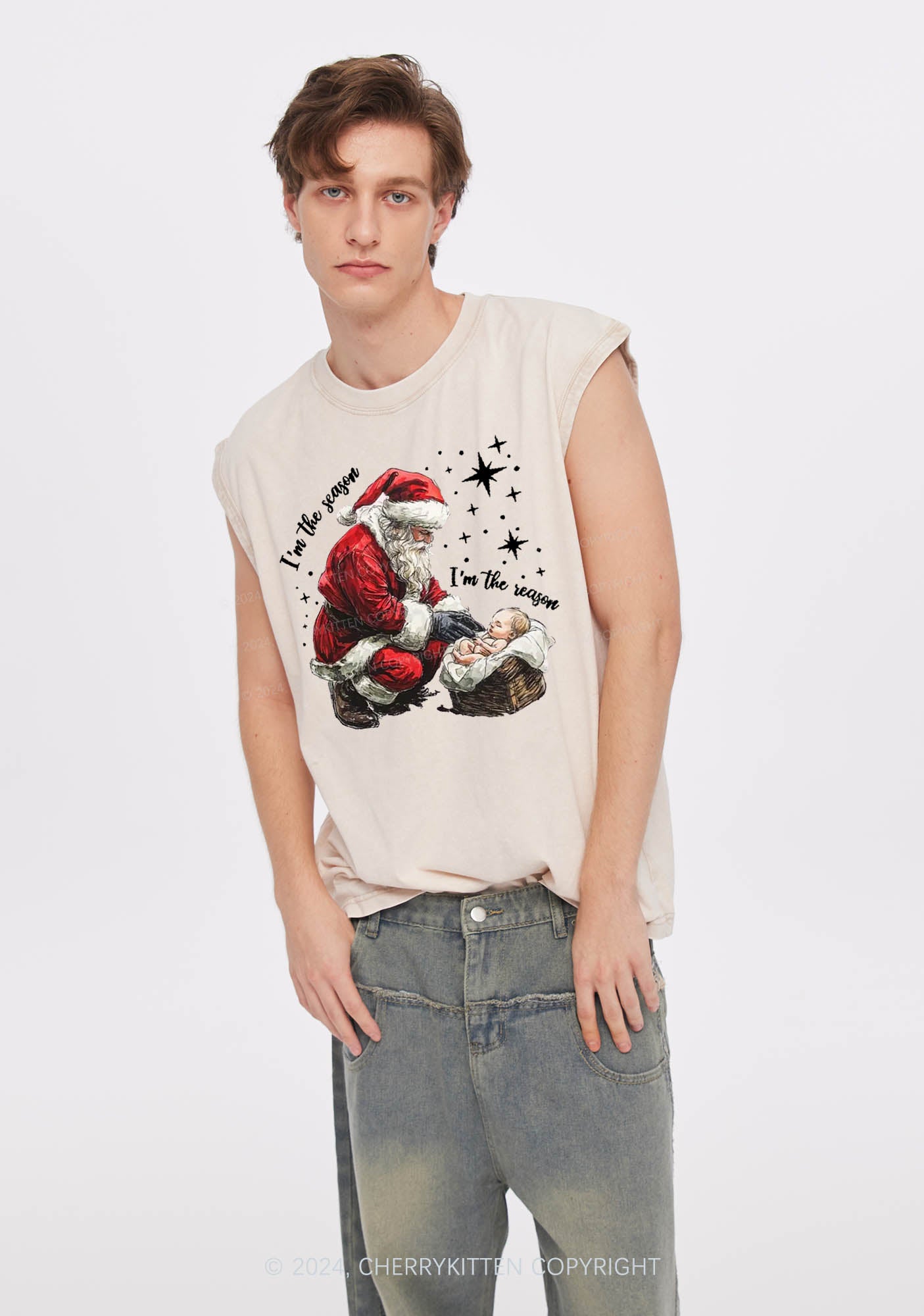 Christmas I'm The Season Y2K Washed Tank Cherrykitten