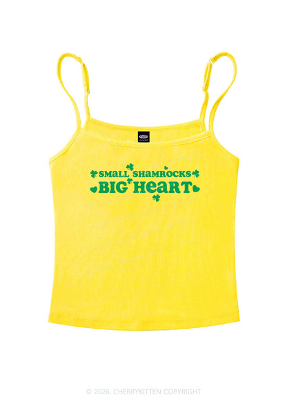 Small Shamrocks Big Heart St Patricks Y2K Spaghetti Strap Cami Cherrykitten