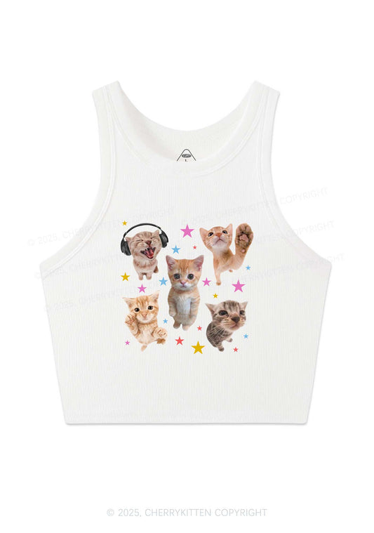 Adorable Cats Y2K Crop Tank Top Cherrykitten