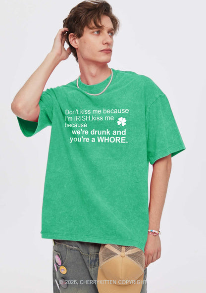 Drunk And Hore St Patricks Y2K Washed Tee Cherrykitten