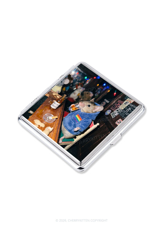 Blue Hoodie Rat Drinking Pride Y2K Cigarette Case Cherrykitten