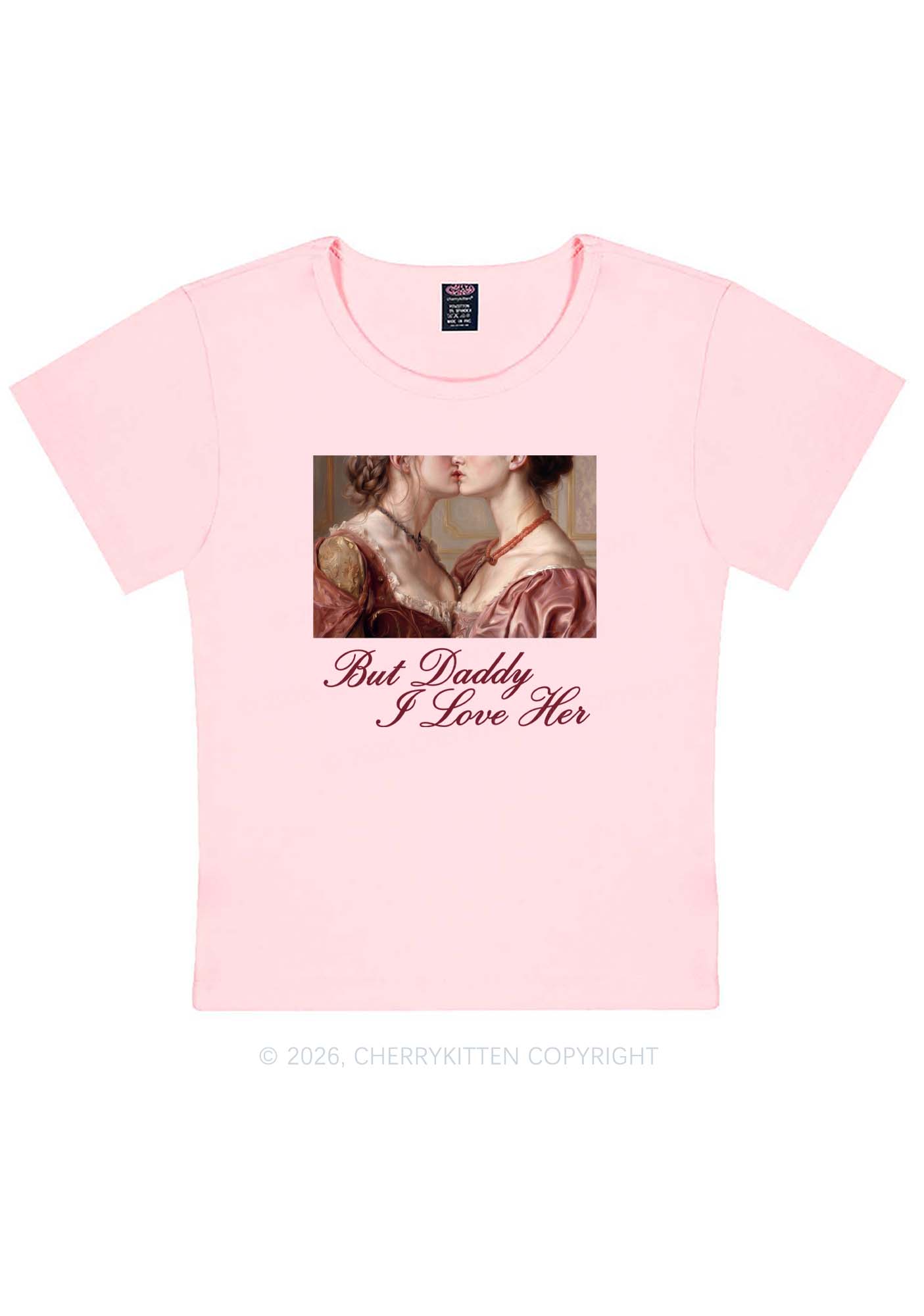 But Daddy I Love Her Lesbian Pride Y2K Baby Tee Cherrykitten