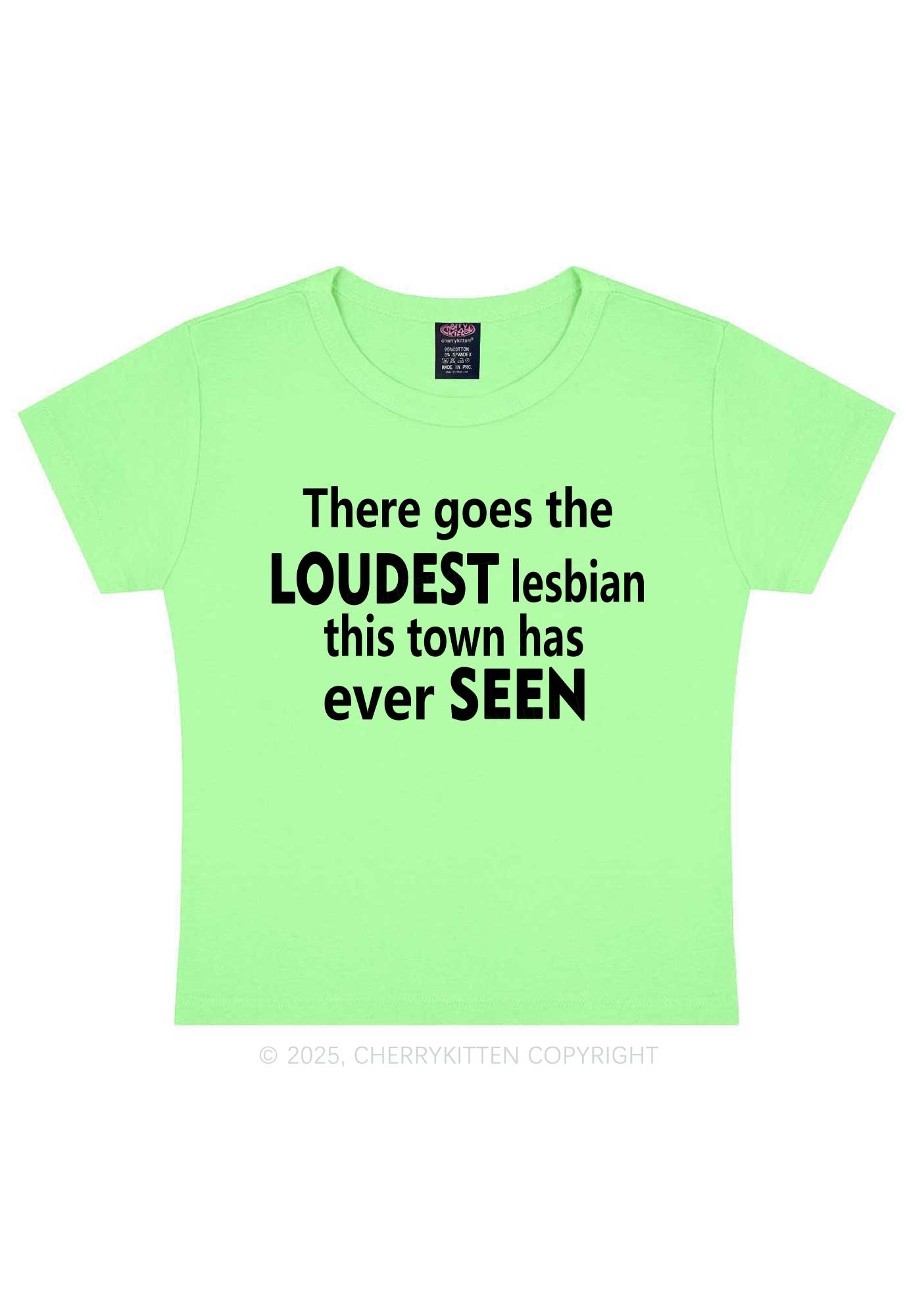 Loudest Lesbian Has Ever Seen Y2K Baby Tee Cherrykitten