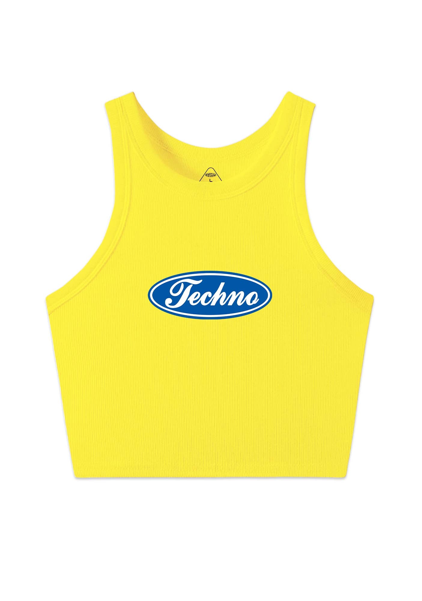 Oval Techno Y2K Crop Tank Top Cherrykitten