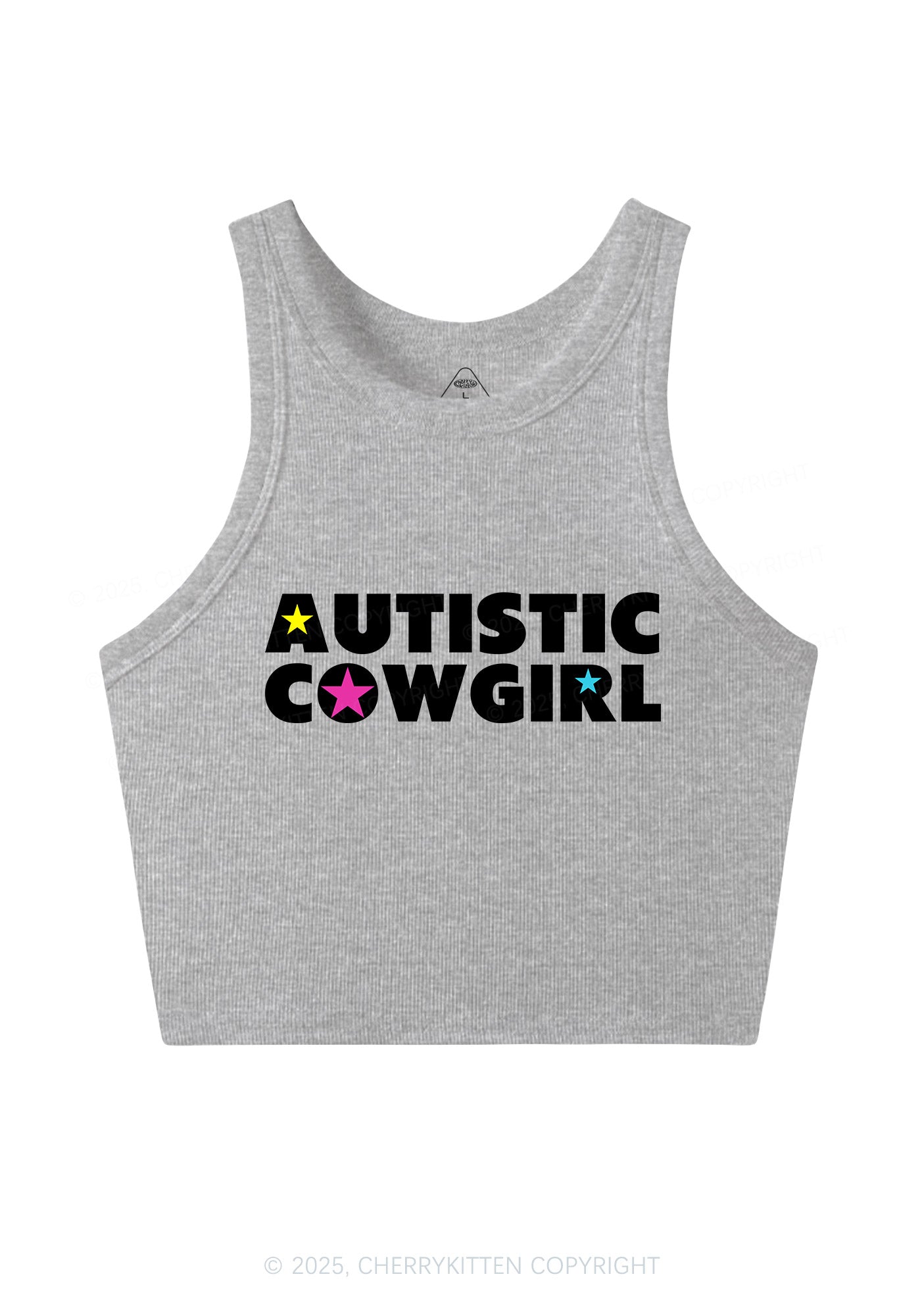 Autistic Cowgirl Y2K Crop Tank Top Cherrykitten