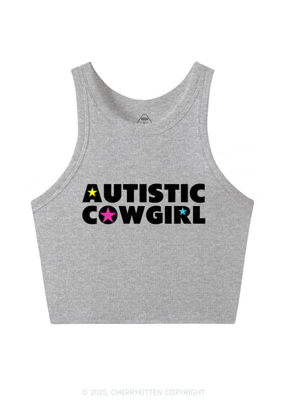 Autistic Cowgirl Y2K Crop Tank Top Cherrykitten