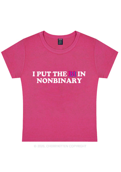 I Put The Bi In Nonbinary Pride Y2K Baby Tee Cherrykitten