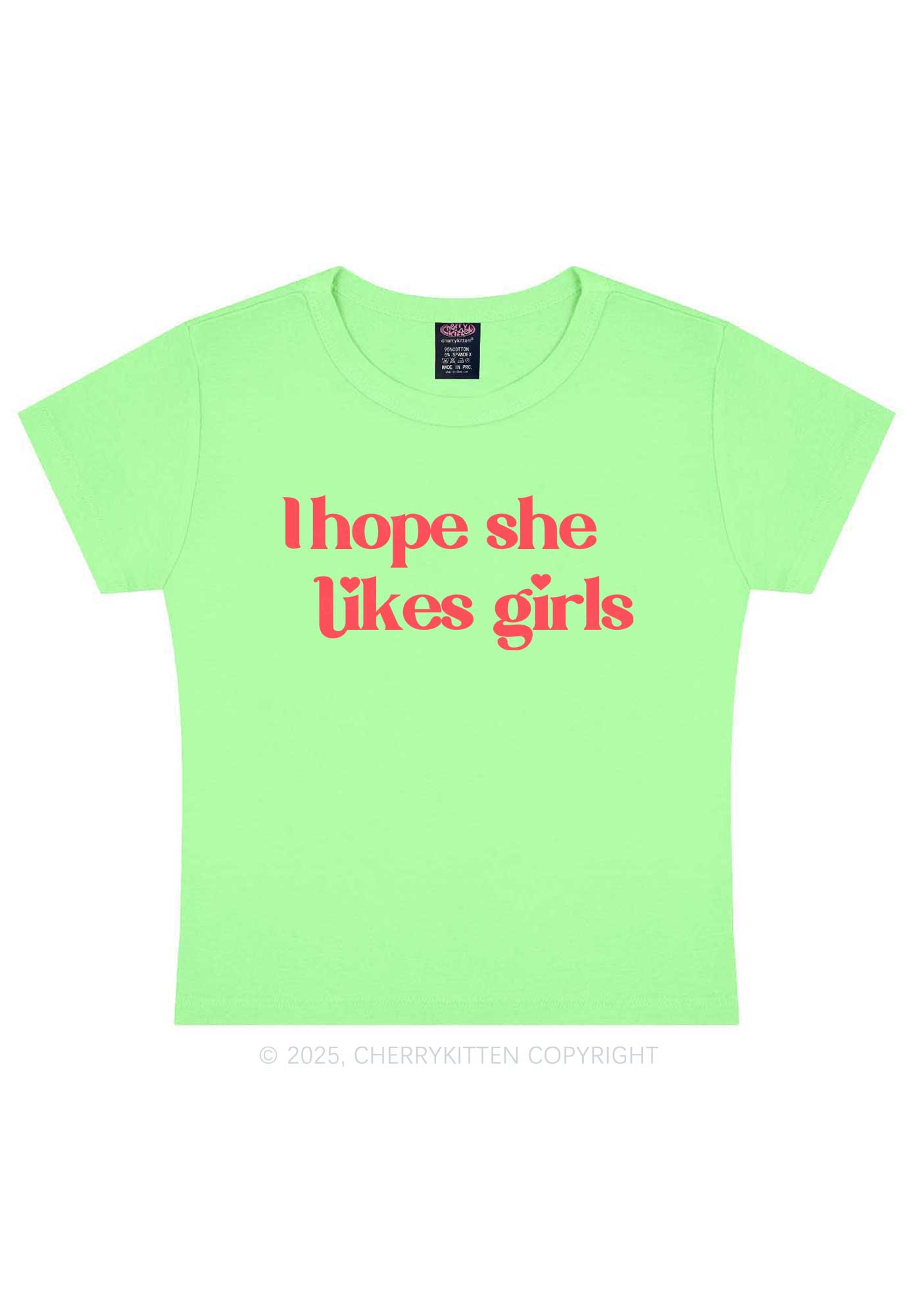 I Hope She Likes Girls Y2K Baby Tee Cherrykitten