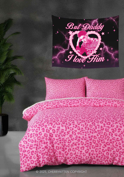 Custom But Daddy I Love Him Valentine's Day Flag Y2K Tapestry Cherrykitten