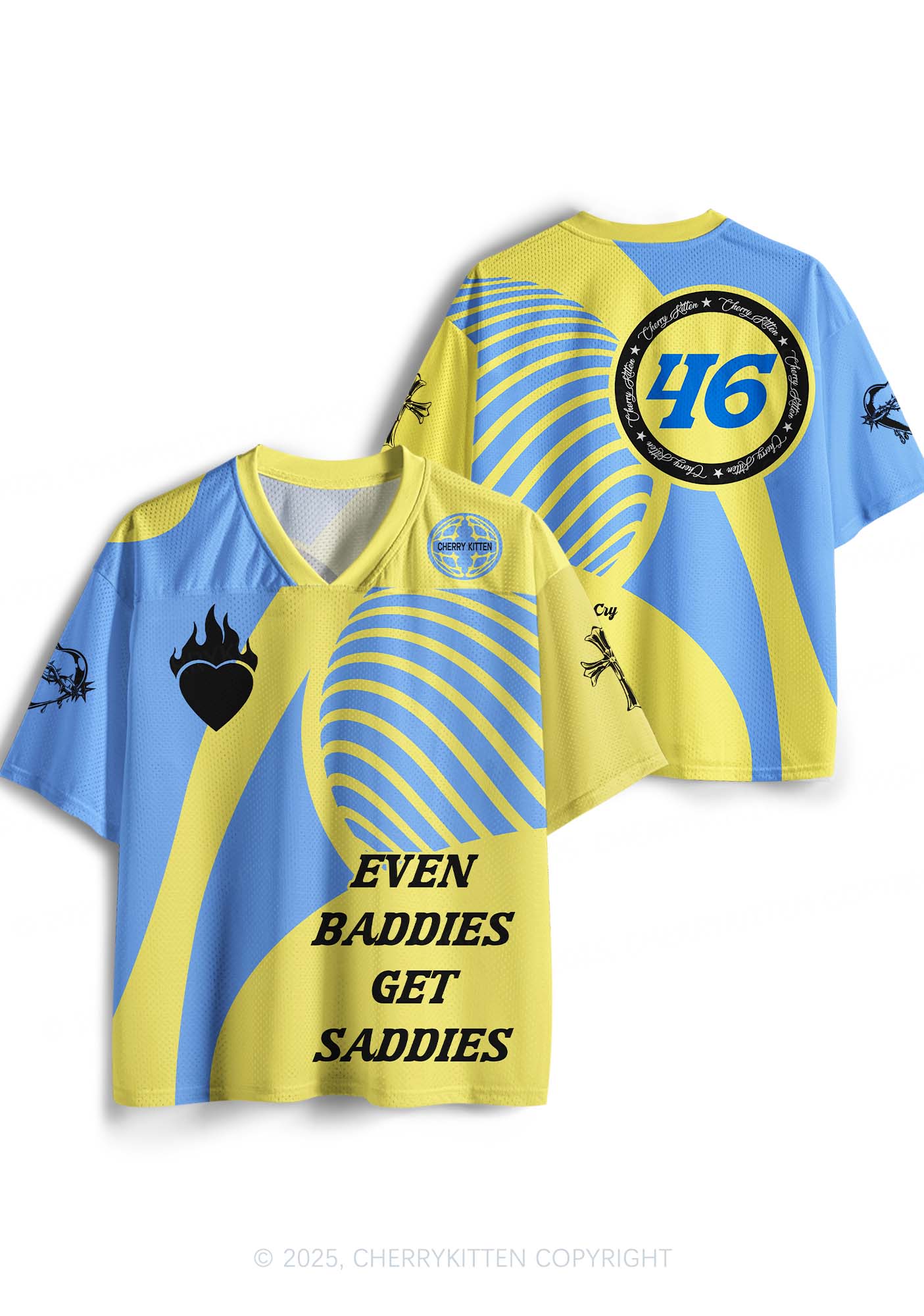 Custom Baddies Get Saddies Y2K Sport Jersey Shirts Cherrykitten