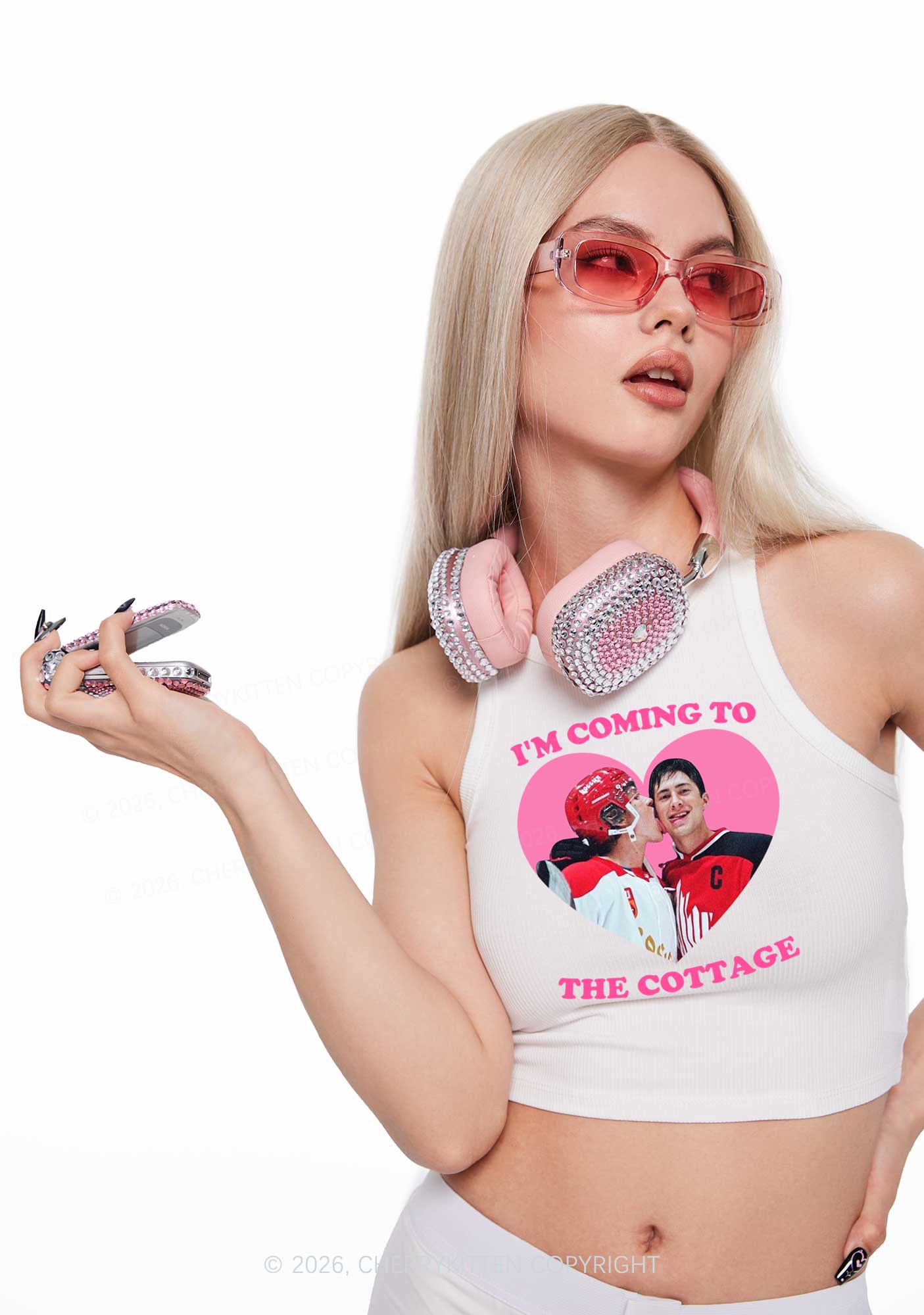 Coming To Cottage HR Y2K Crop Tank Top Cherrykitten