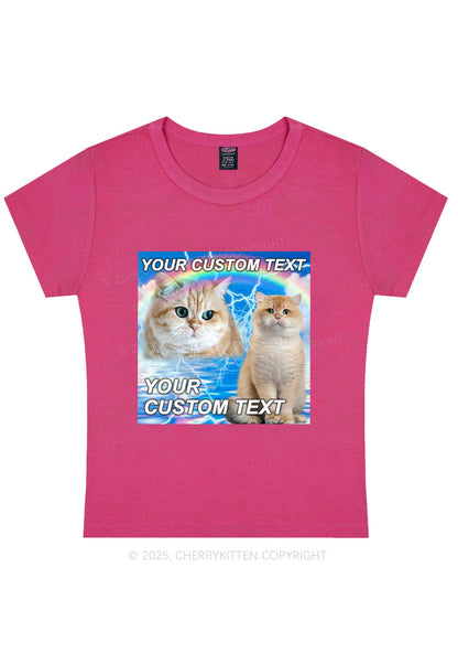 Custom Text Your Kitten Y2K Baby Tee Cherrykitten