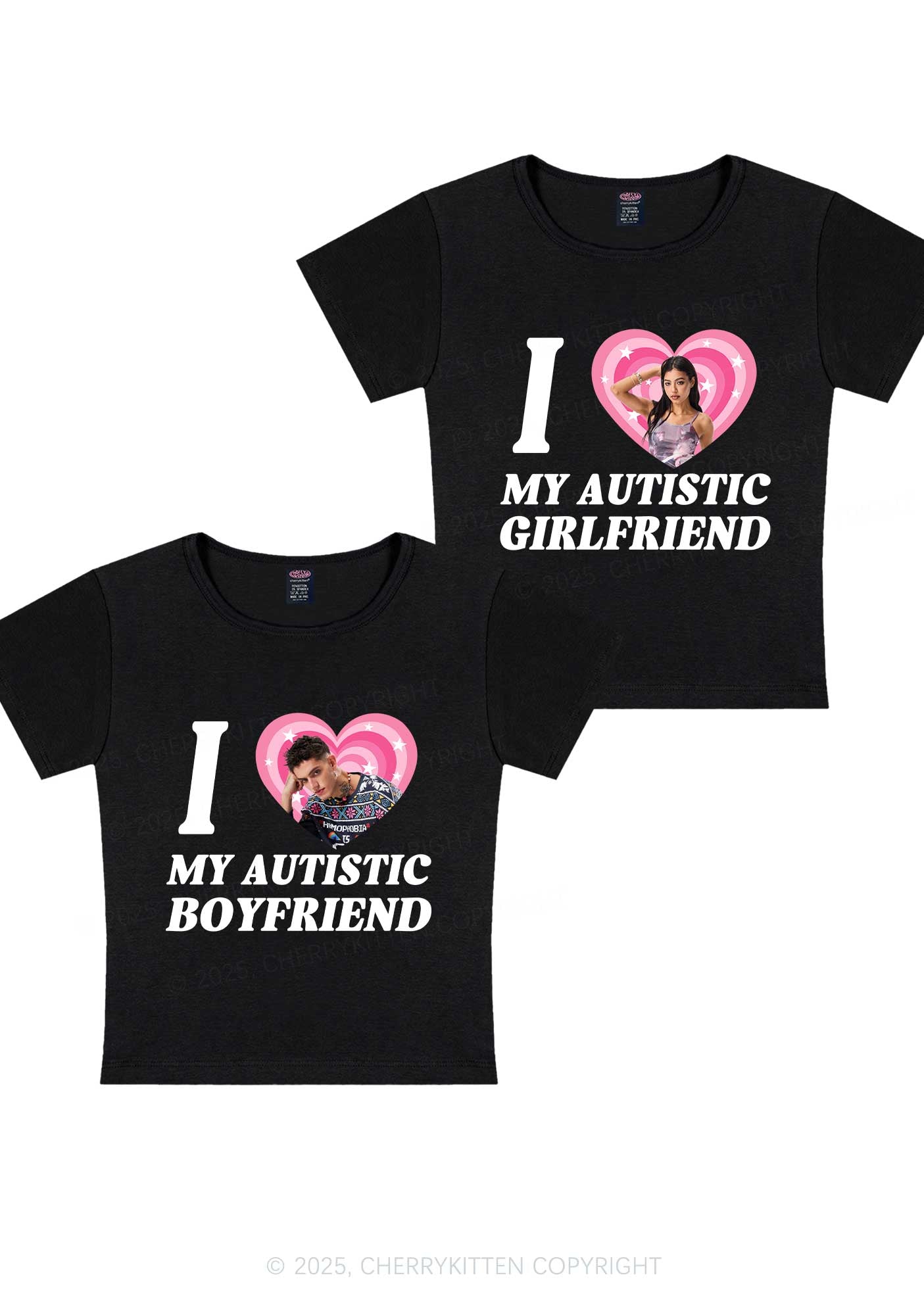 Custom My Autistic BF GF Y2K Valentine's Day Baby Tee Cherrykitten