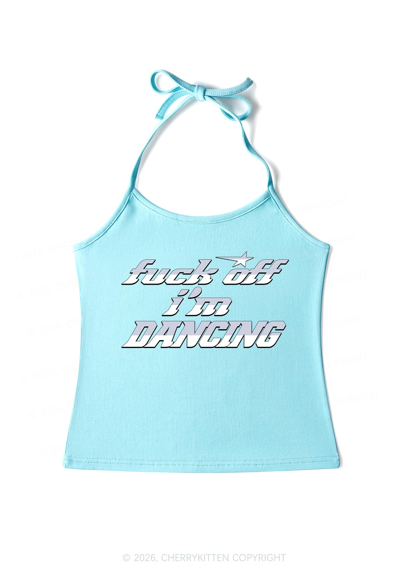Fxxk Off Im Dancing Y2K Halter Neck Cami Cherrykitten