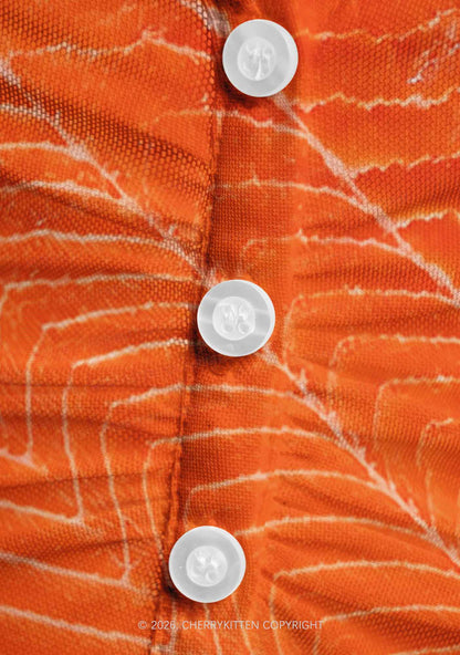 Salmon Meat Texture Y2K Mesh Ruched? Waist??V Neck?Top Cherrykitten