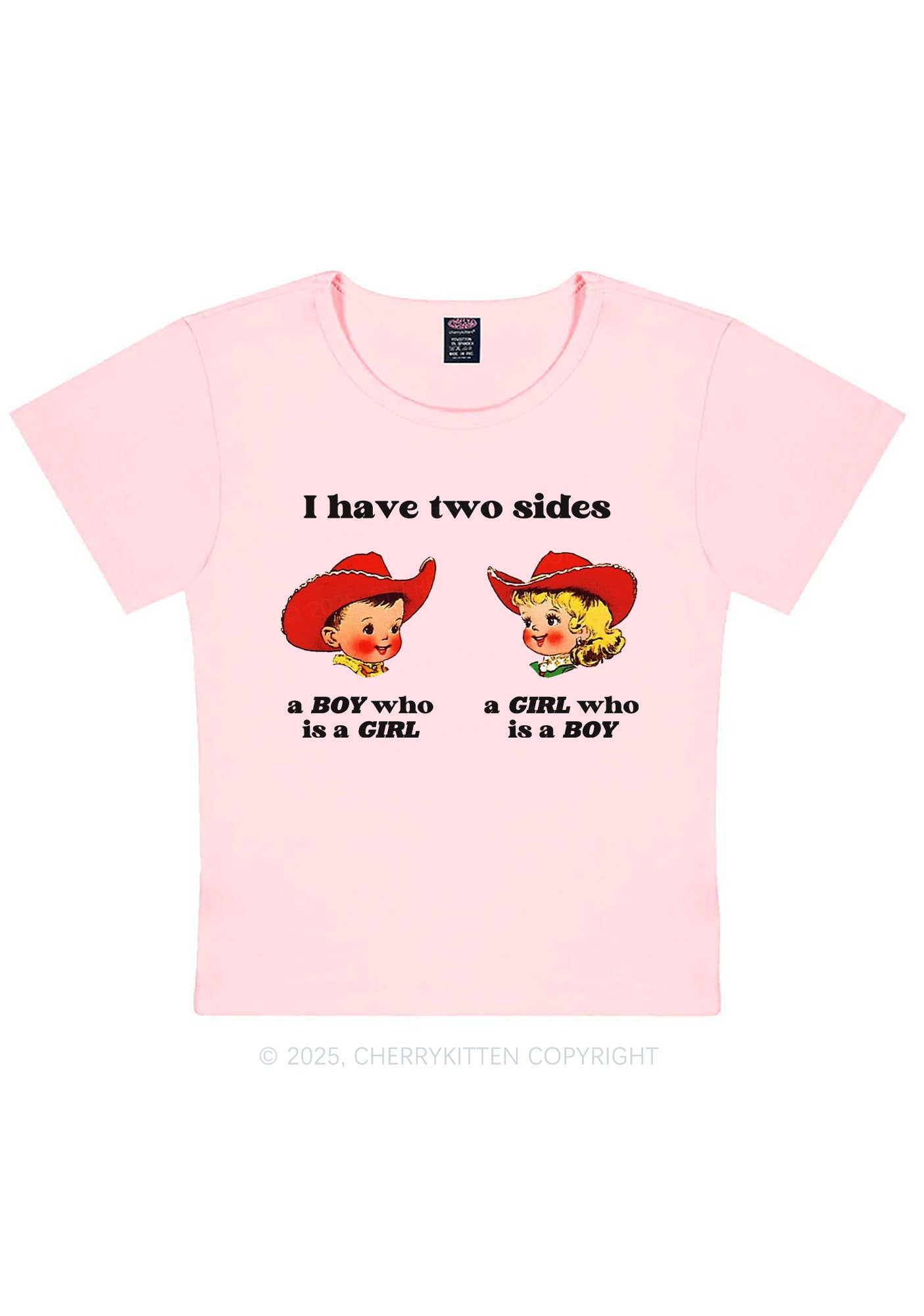 I Have Two Sides Pride Y2K Baby Tee Cherrykitten