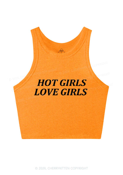 Hot Girls Love Girls Pride Y2K Crop Tank Top Cherrykitten