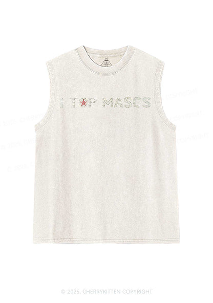 Rhinestone I Top Mascs Pride Y2K Washed Muscle Tank Cherrykitten