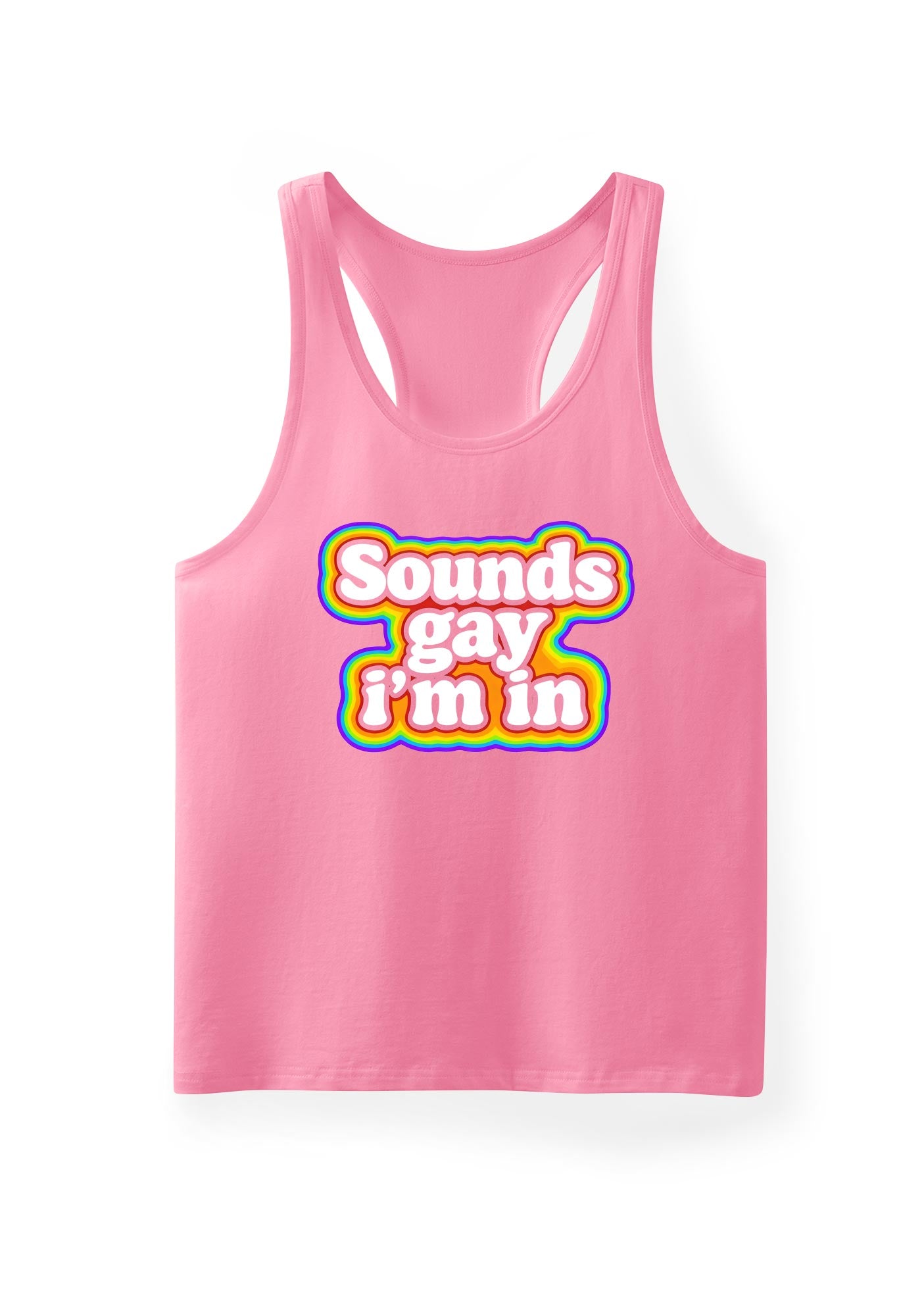 Sounds Gay Im In Pride Y2K Men Racerback Tank Top Cherrykitten