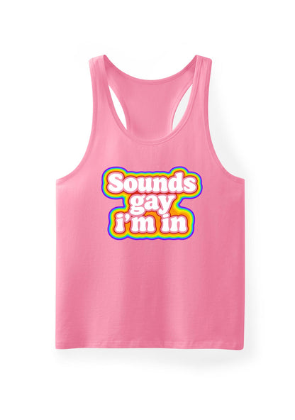 Sounds Gay Im In Pride Y2K Men Racerback Tank Top Cherrykitten