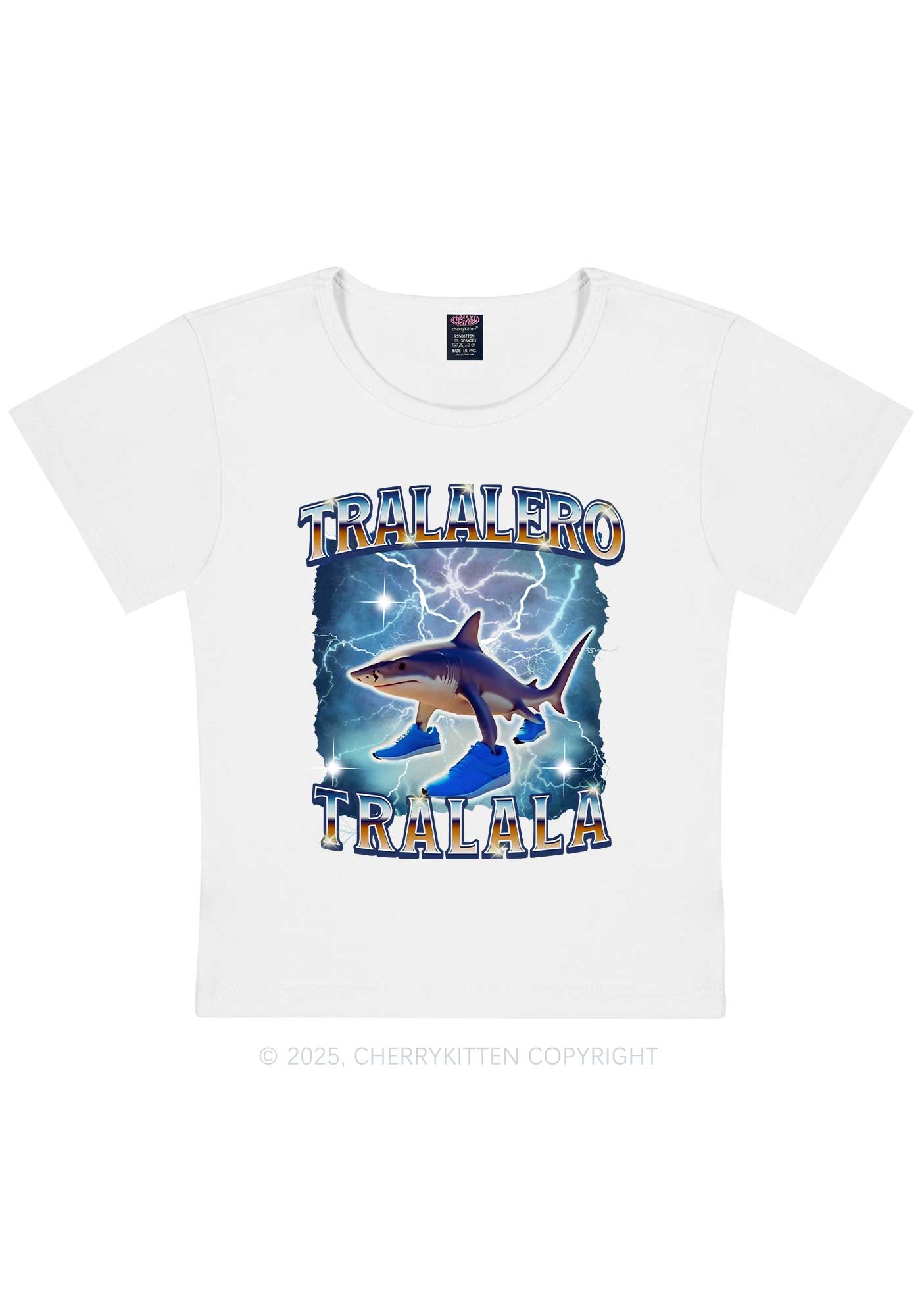 Tralalero Tralala Italian Brainrot Shirt Y2K Baby Tee Cherrykitten