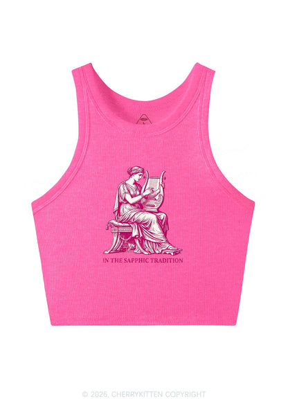 In The Sapphic Tradition Pride Y2K Crop Tank Top Cherrykitten
