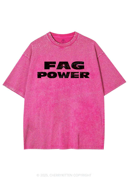 Fag Power Pride Y2K Shirts Washed Tee Cherrykitten