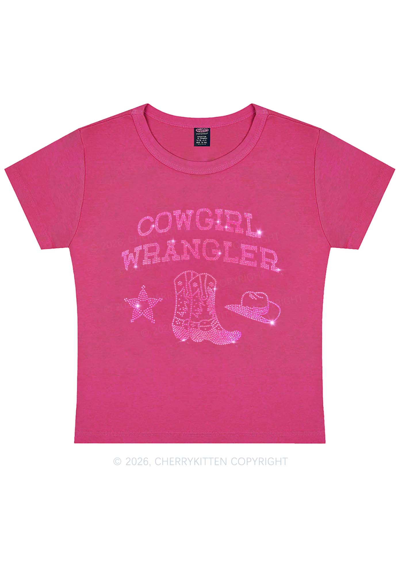 Rhinestone Cowgirl Wrangler Boots Pride Y2K Baby Tee Cherrykitten