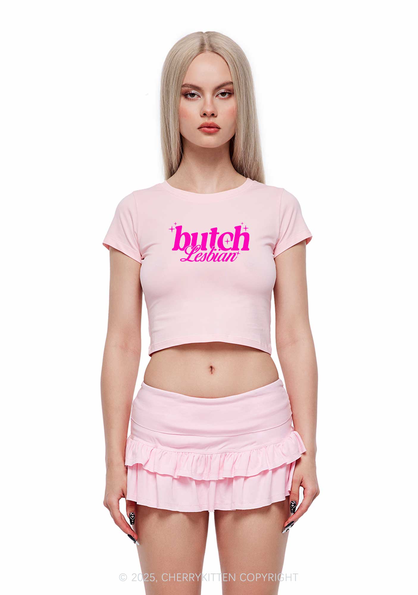 Butch Lesbian Y2K Baby Tee Cherrykitten