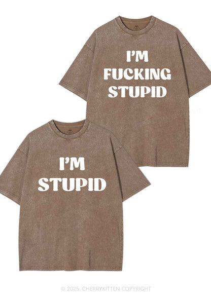 Im Fxxking Stupid Y2K Valentine's Day Washed Tee Cherrykitten