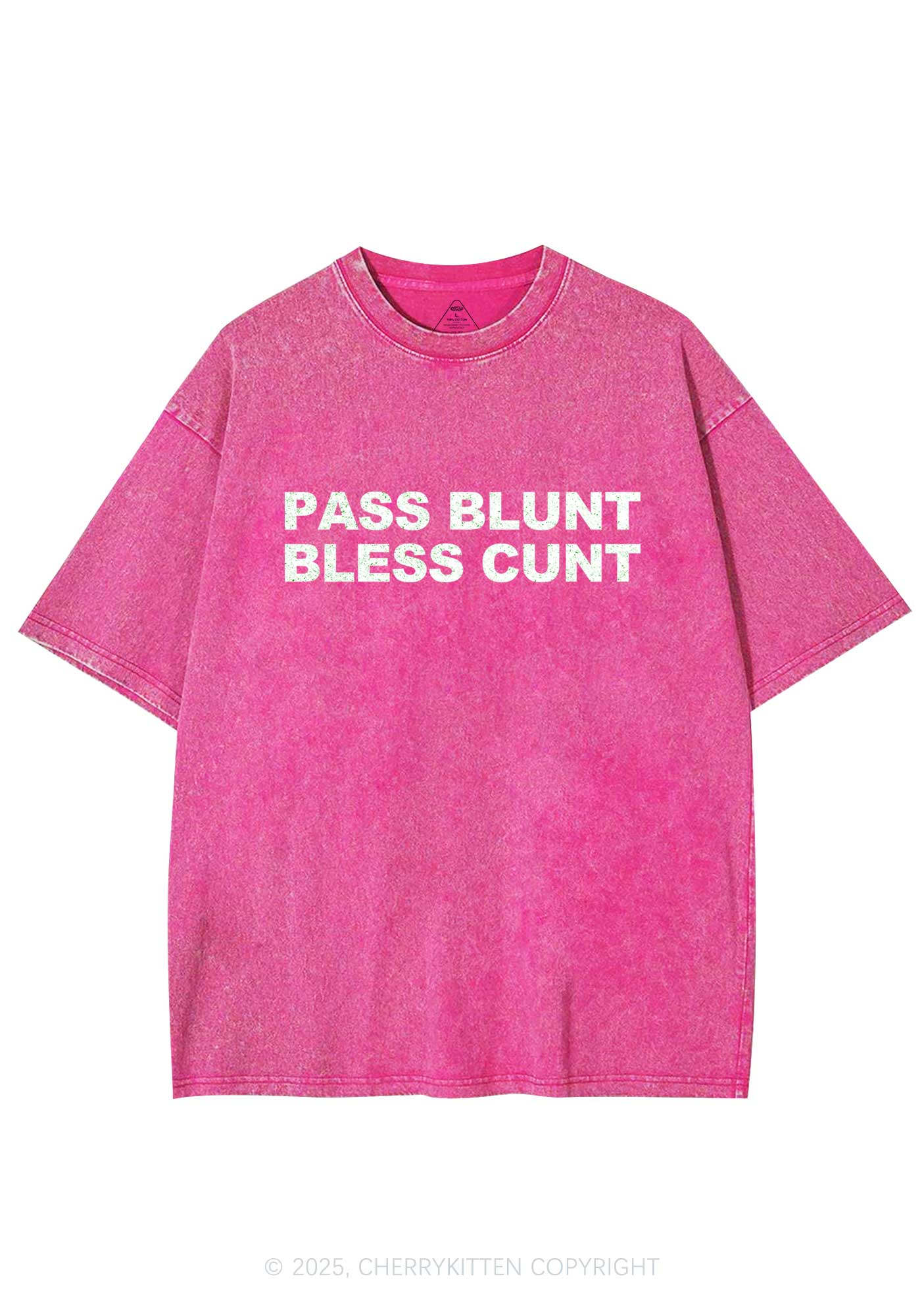 Pass Blunt Bless Cxxt Y2K Washed Tee Cherrykitten