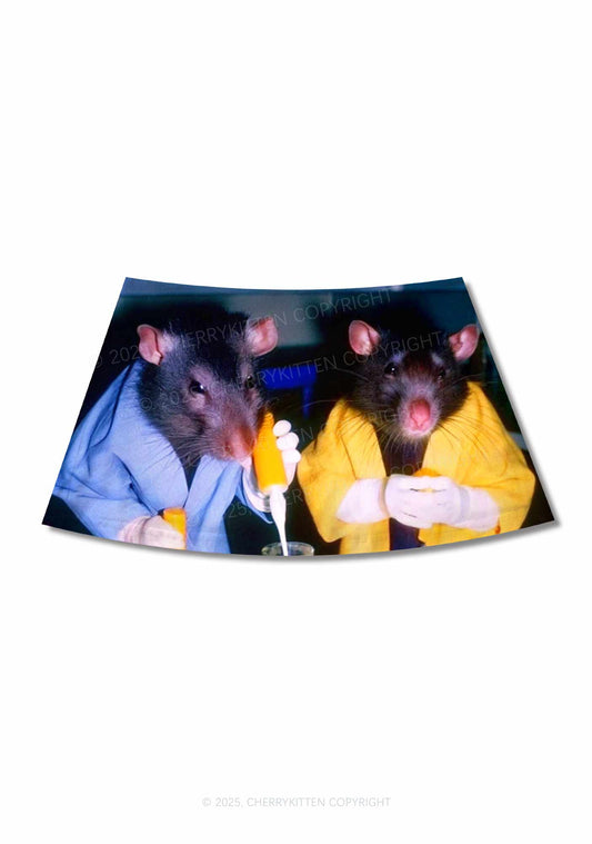Lab Rats Y2K Print Mini Skirt Cherrykitten
