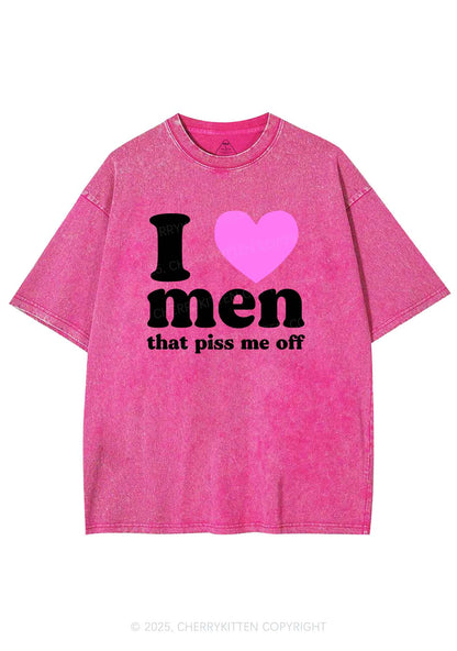 I Love Men Piss Me Off Y2K Shirts Washed Tee Cherrykitten
