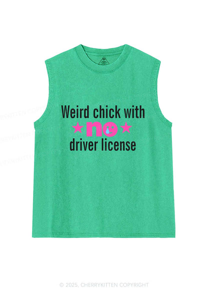 Weird Chick Y2K Washed Muscle Tank Cherrykitten