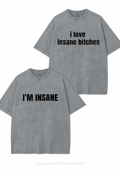 I Love Insane Y2K Valentine's Day Washed Tee Cherrykitten
