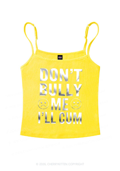 Dont Bully Me Silver Foil Printed Y2K Spaghetti Strap Cami Cherrykitten
