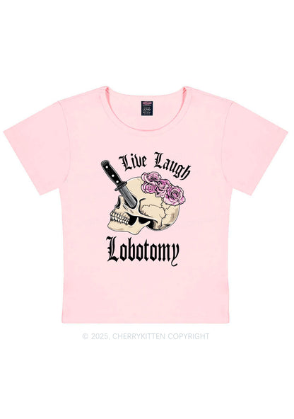 Live Laugh Lobotomy Skull Y2K Baby Tee Cherrykitten