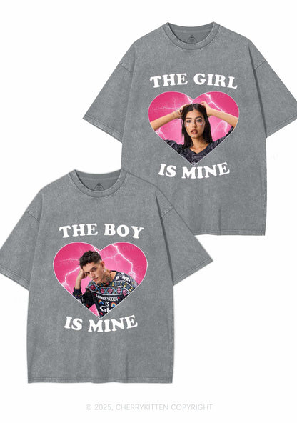 Custom Boy Girl Is Mine Y2K Valentine's Day Washed Tee Cherrykitten