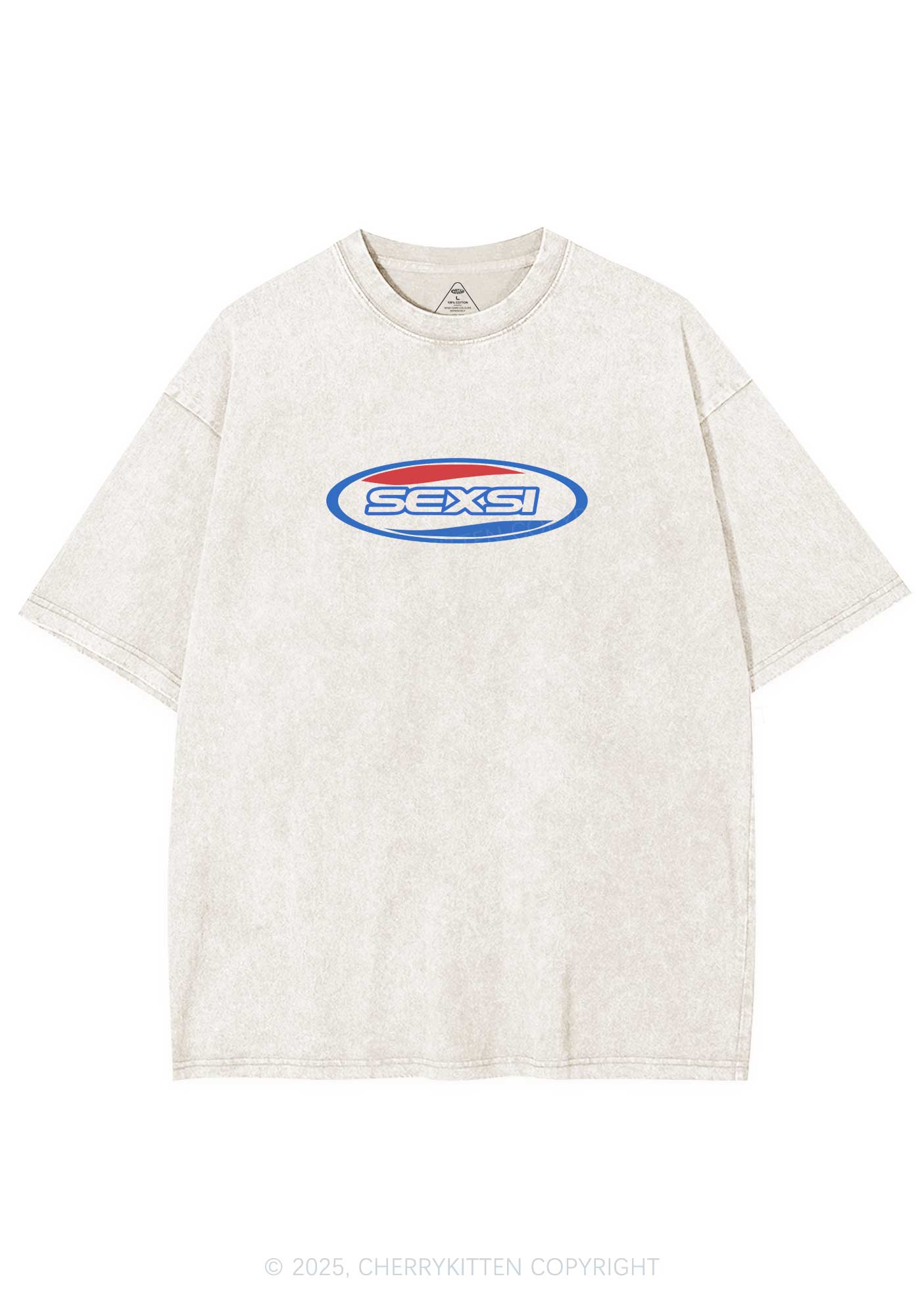 Sexsi Slogan Y2K Shirts Washed Tee Cherrykitten